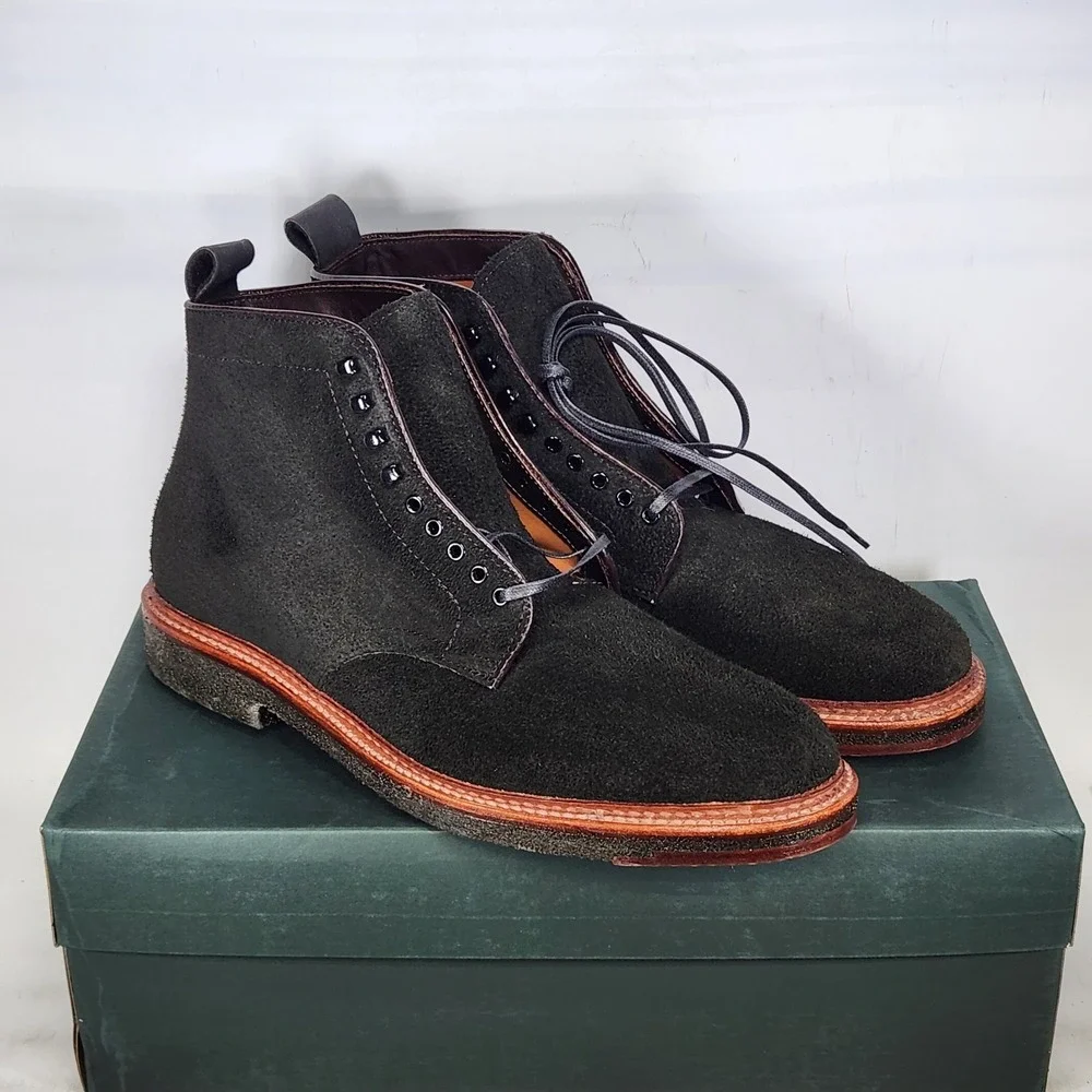 Alden Plain Toe Boot Mens Size 8.5 Black Reverse Earth 